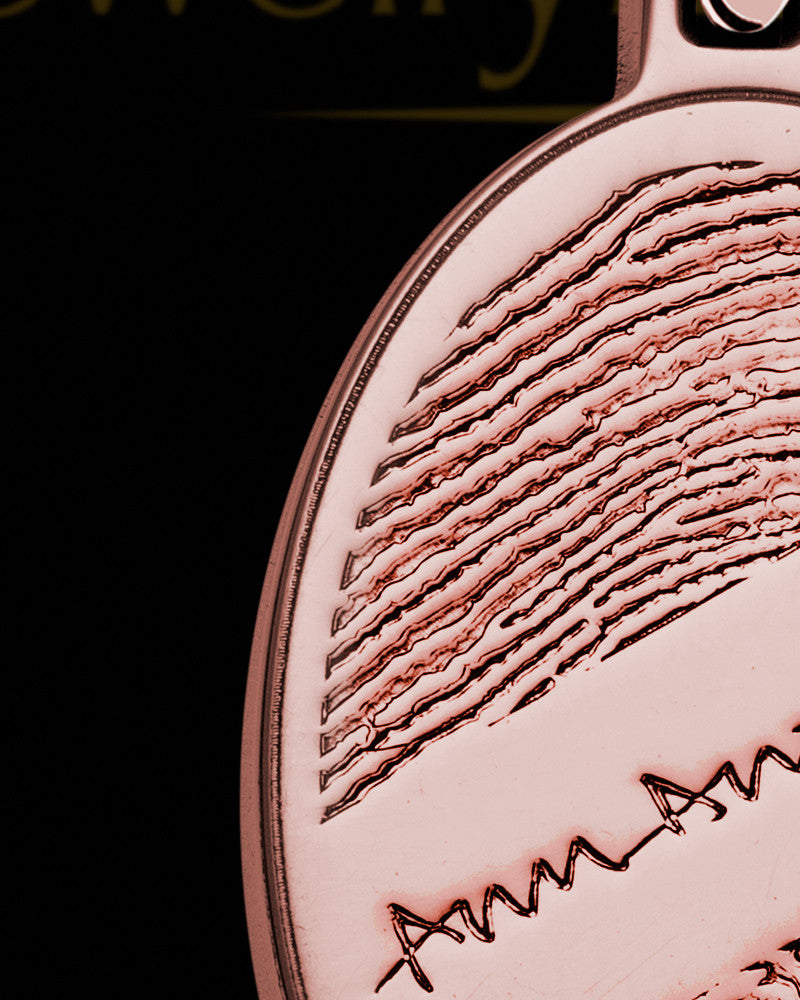 Rose Gold Sterling Silver Signature Oval Thumbprint Pendant