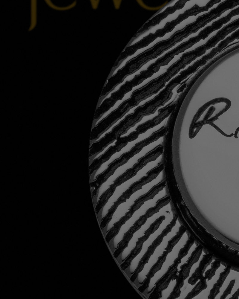 Black Sterling Silver Signature Circle Thumbprint Pendant