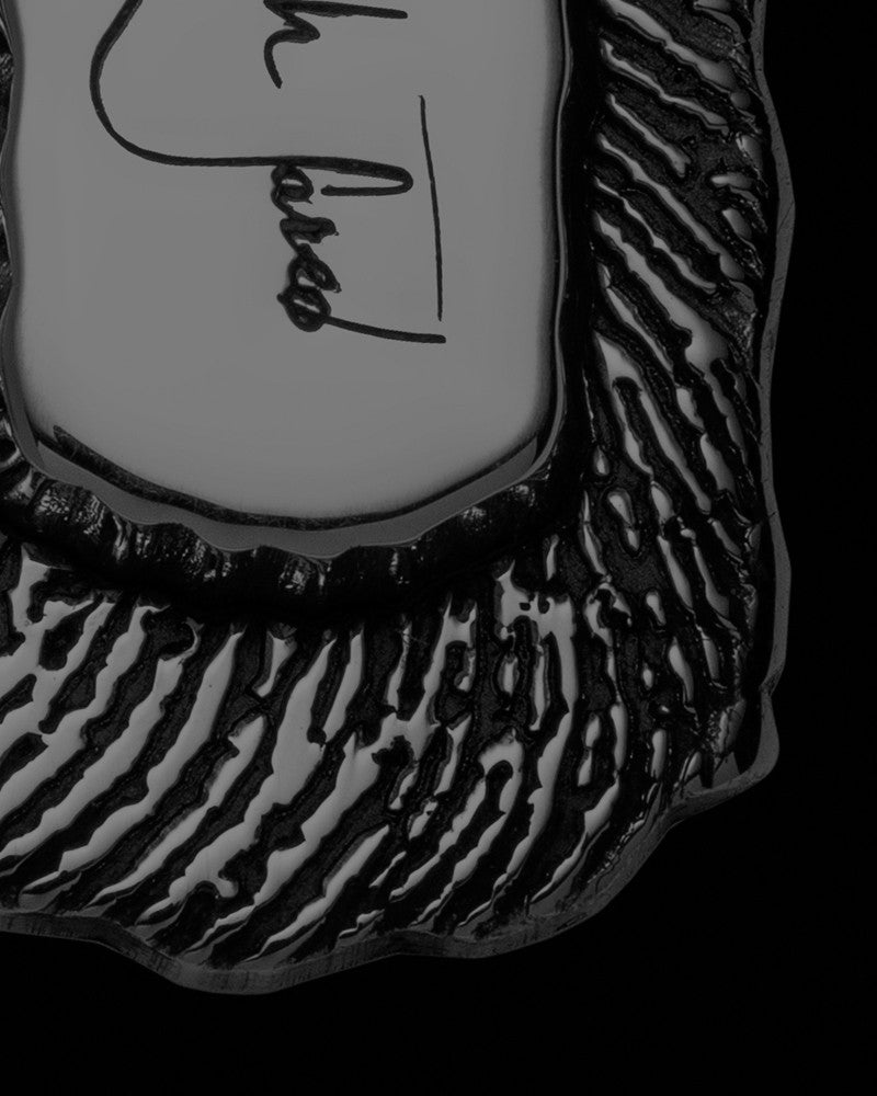 Black Sterling Silver Small Signature Dog Tag Thumbprint Pendant
