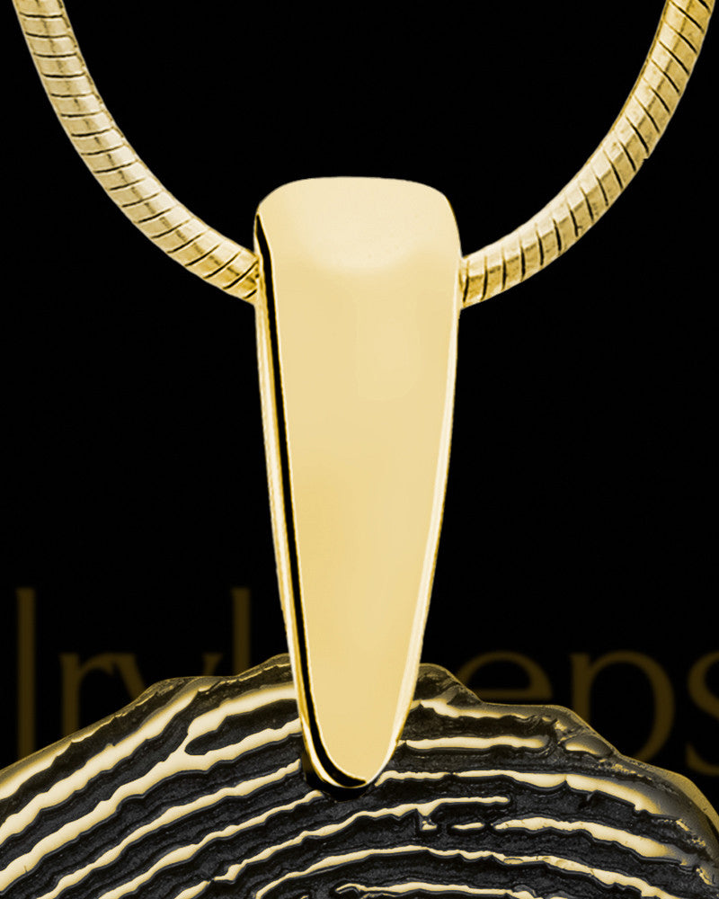 Solid 14K Gold Small Signature Dog Tag Thumbprint Pendant