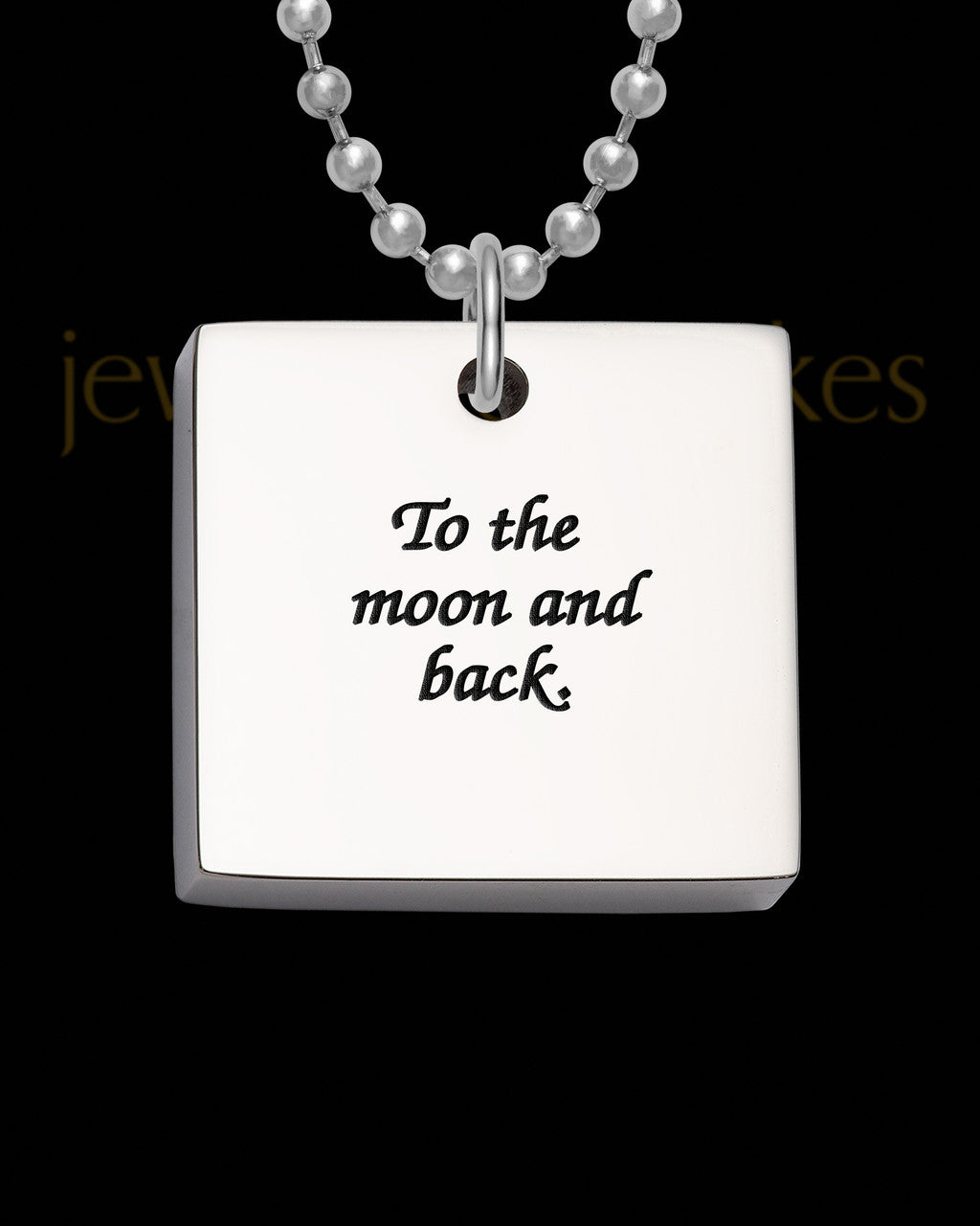 Silver Perfect Thick Square Photo Engraved Pendant
