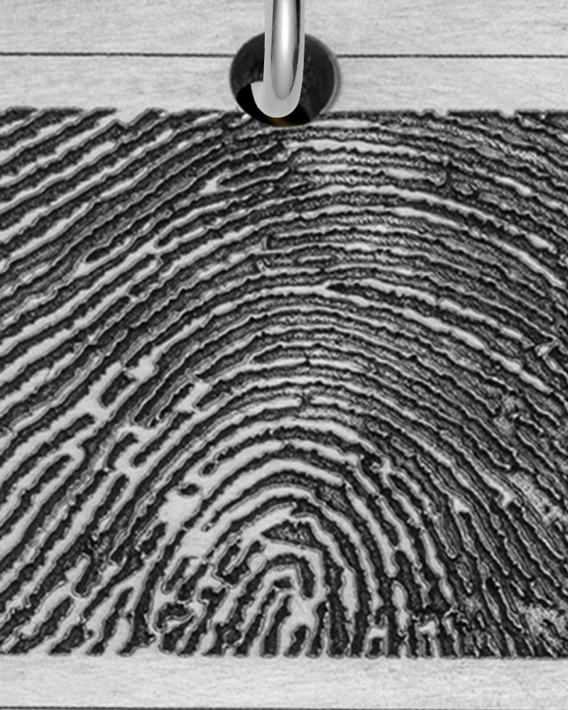Stainless Steel Thick Brushed Square Thumbprint Pendant