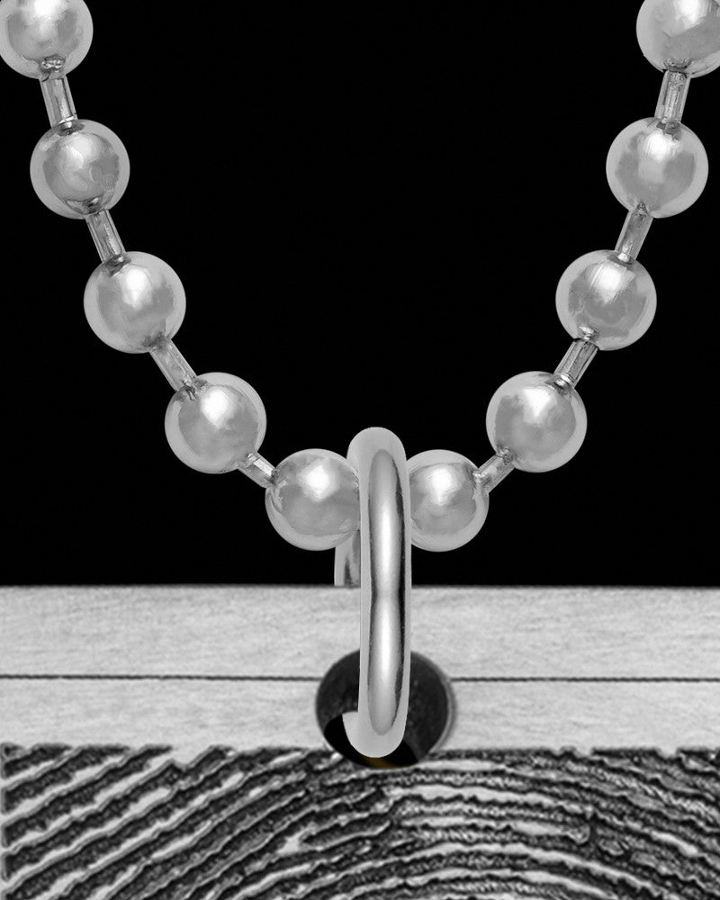 Stainless Steel Thick Brushed Square Thumbprint Pendant