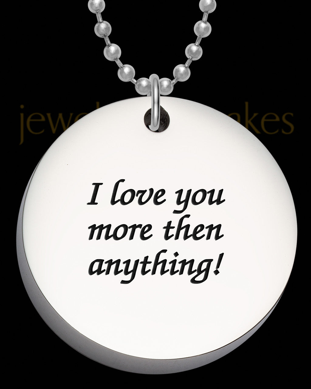 Photo Engraved Thick Round Pendant Stainless Steel