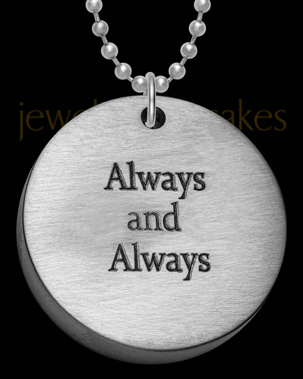 Brushed Stainless Steel Thick Round Thumbprint Pendant