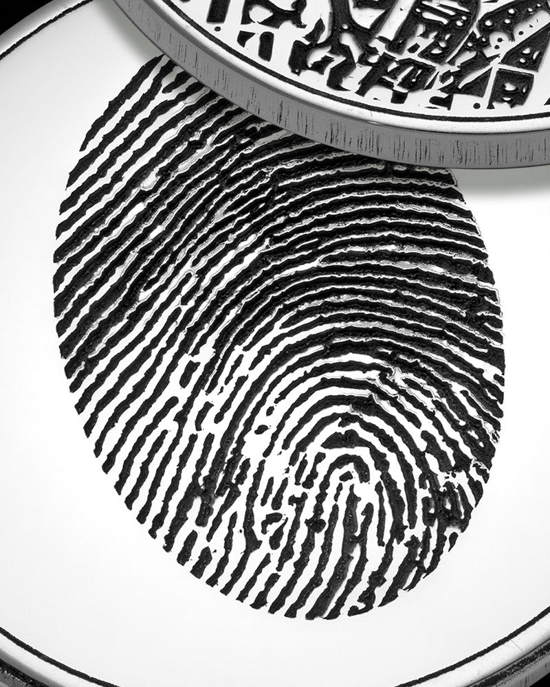 Solid Polished Silver Memorial Coin with Thumbprint and Photo on Back