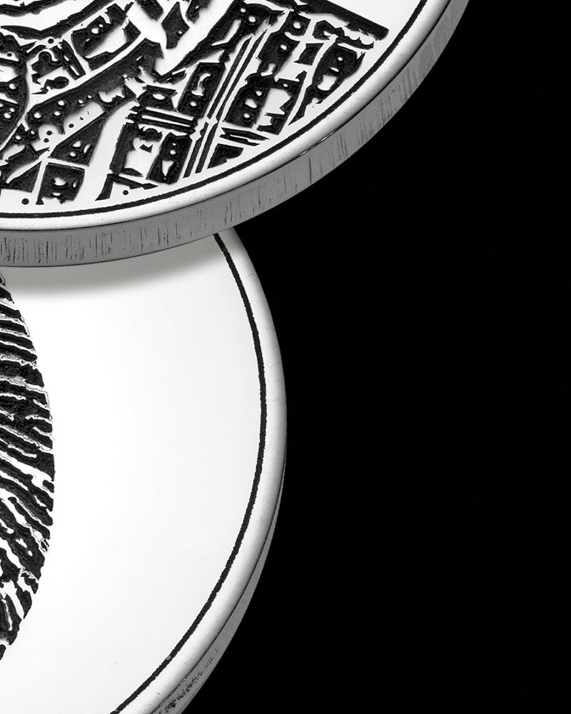 Solid Polished Silver Memorial Coin with Thumbprint and Photo on Back