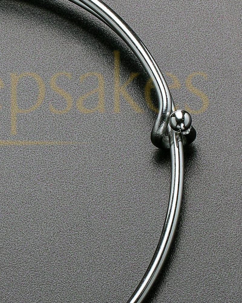 Heart Brushed Stainless Thumbprint Sophisticate Bracelet