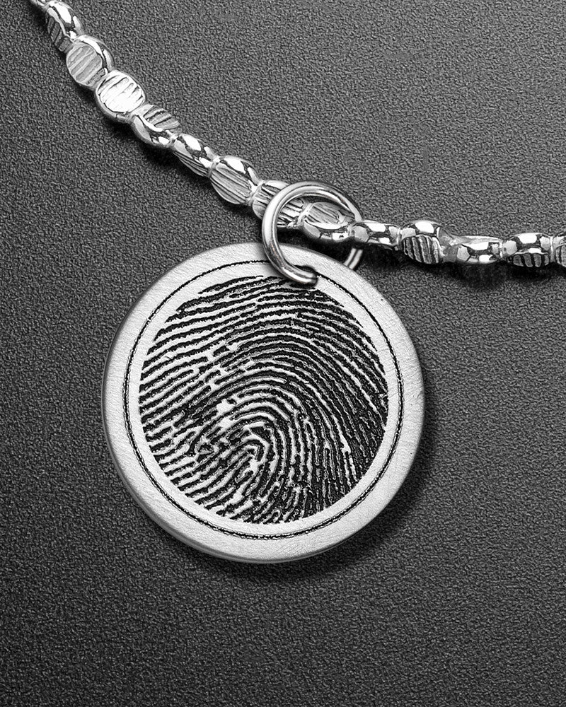 Brushed Round Thumbprint Luxury Bracelet