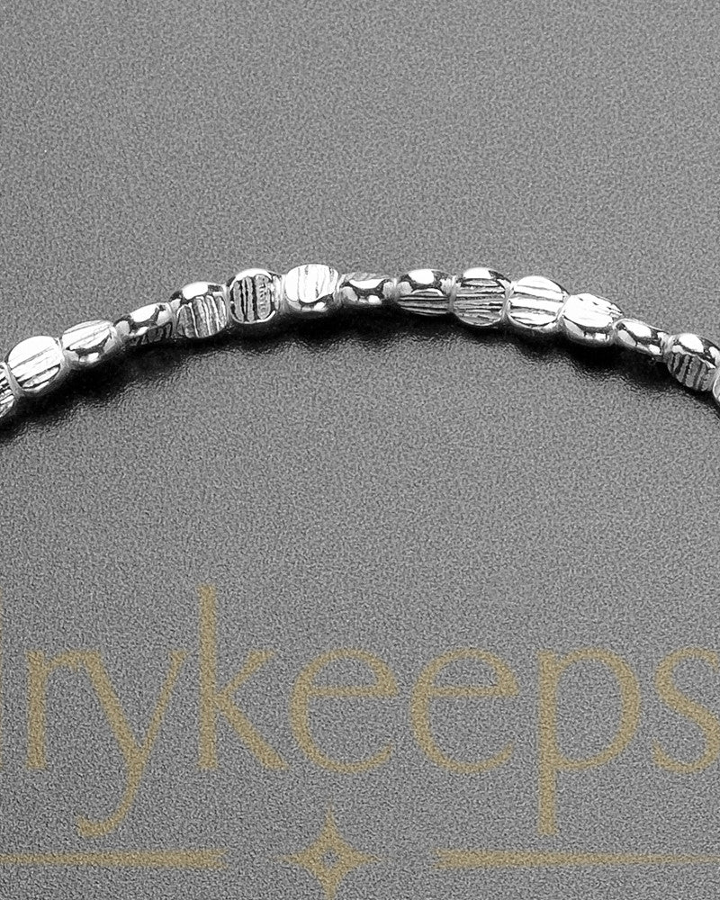 Brushed Elongated Diamond Thumbprint Luxury Bracelet