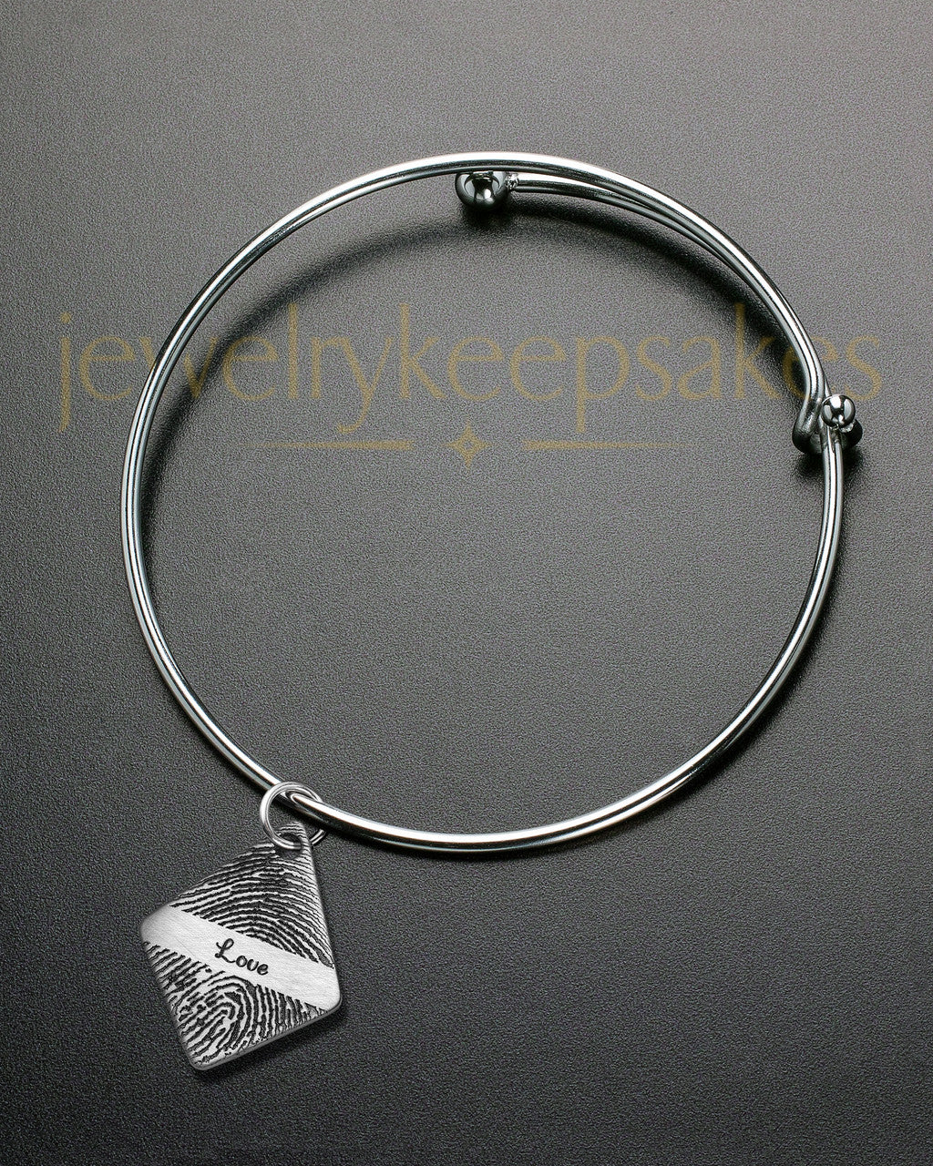 Brushed Elongated Diamond Thumbprint Sophisticate Bracelet