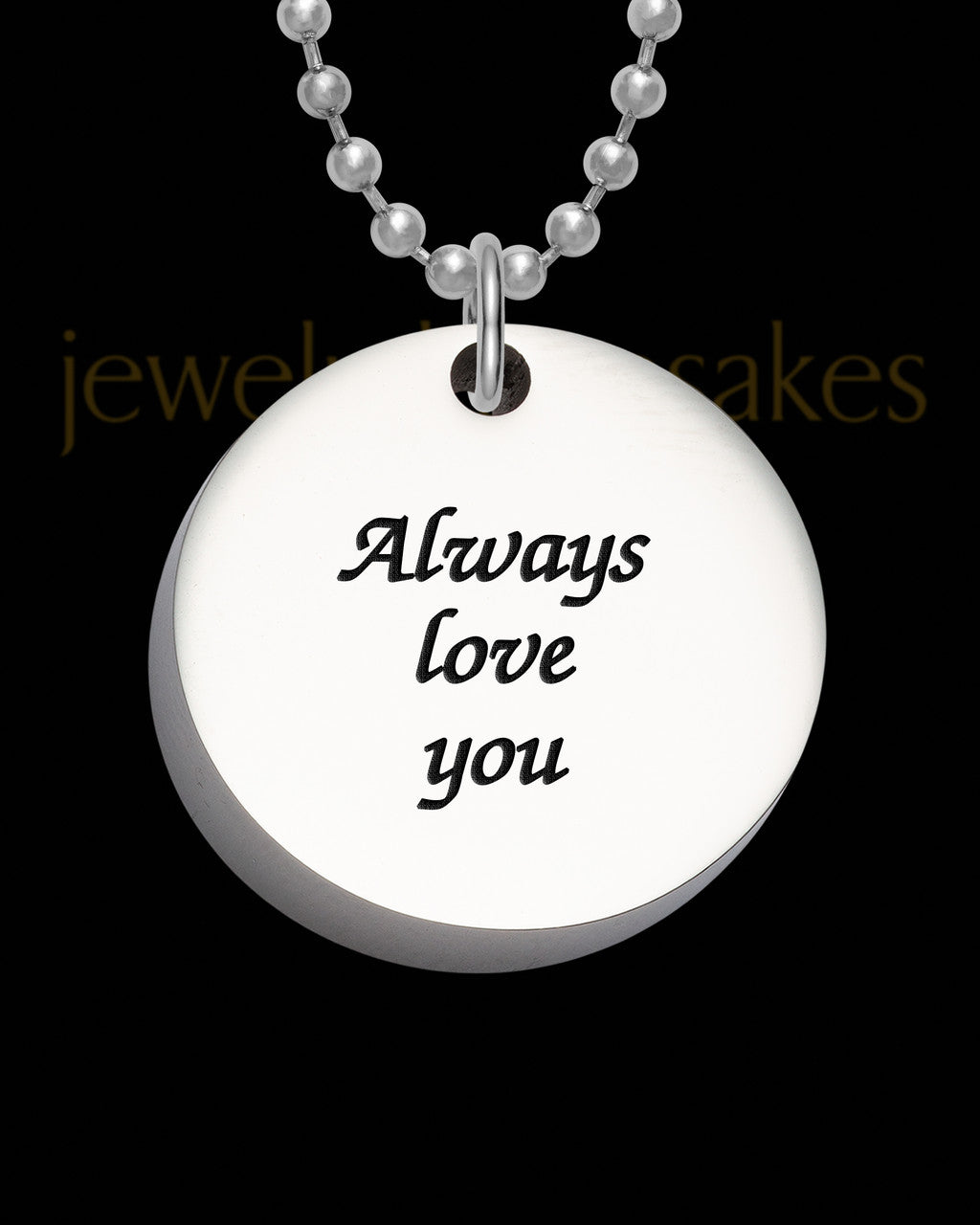 Photo Engraved Petite Thick Round Pendant Stainless Steel