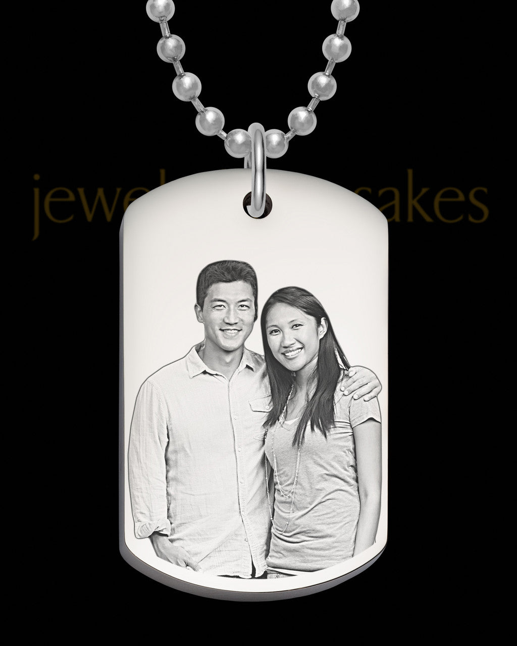 Photo Engraved Stainless Steel Thick Dog Tag Pendant