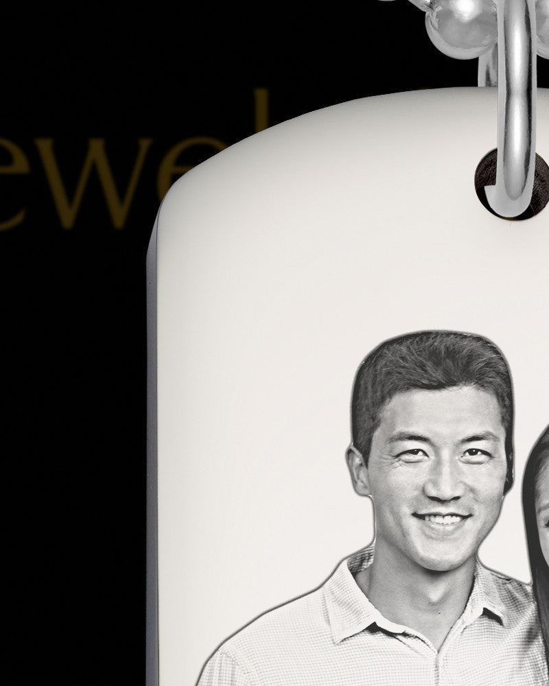 Photo Engraved Stainless Steel Thick Dog Tag Pendant