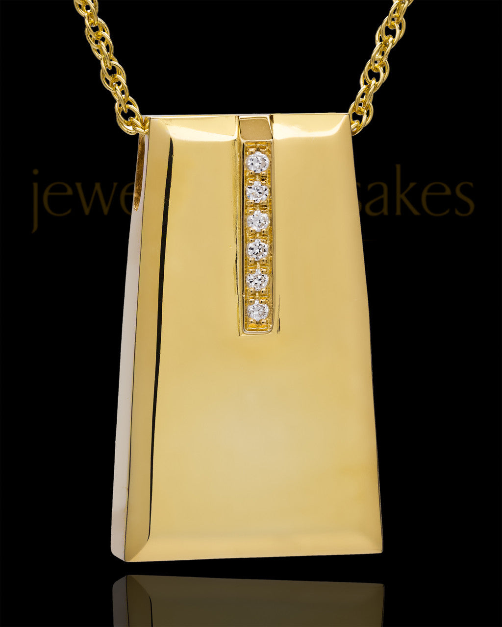 Cremation Locket Gold Plated Shimmer Rectangle