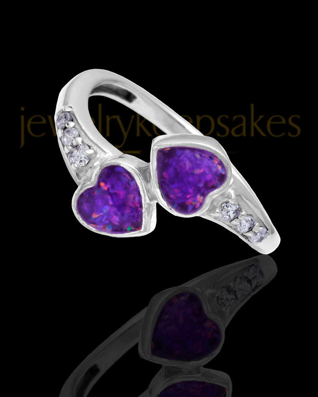 Ladies Isadora Orchid Pearl Opal Silver Ash Ring