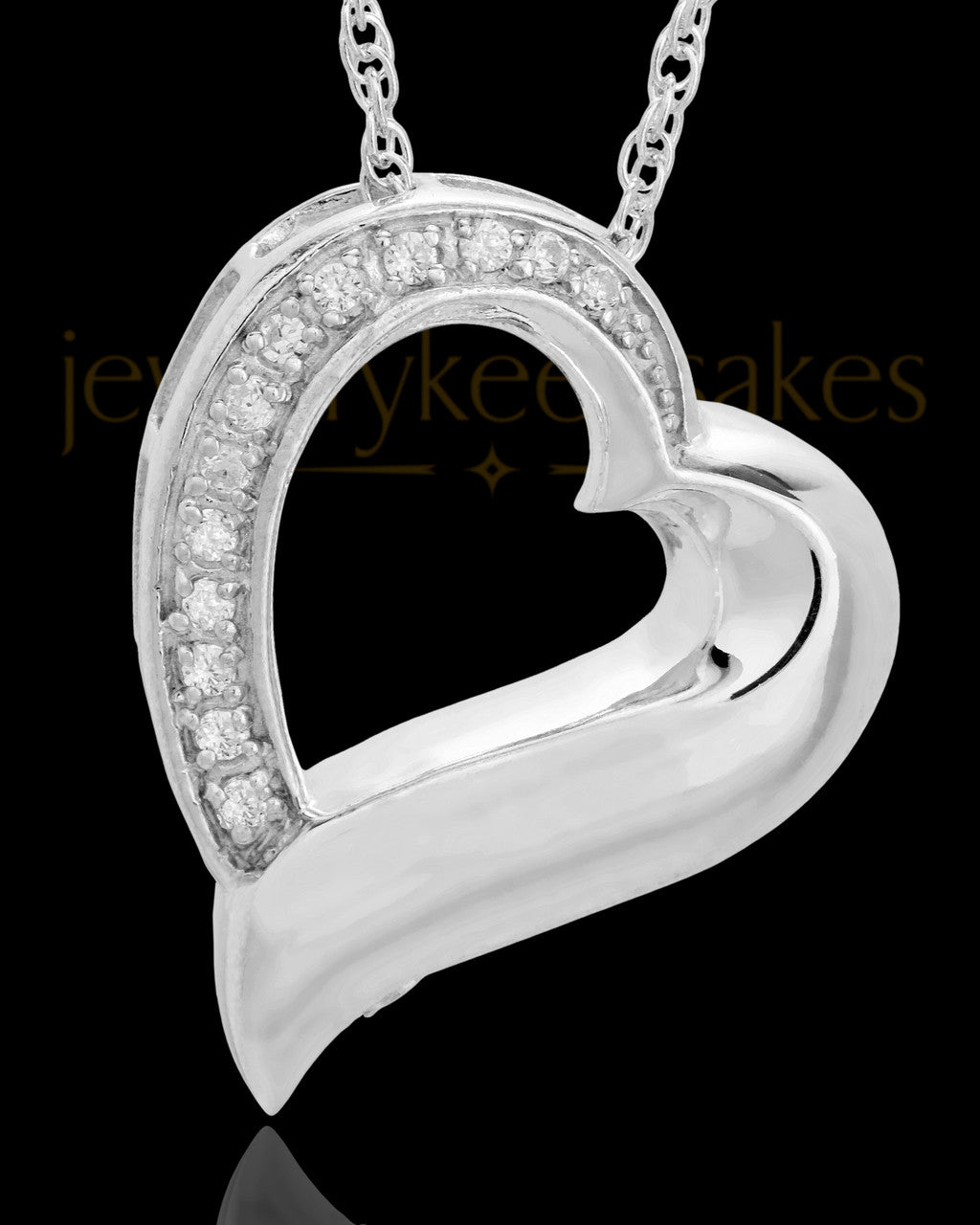 Memorial Pendant 14K White Gold Passion Heart