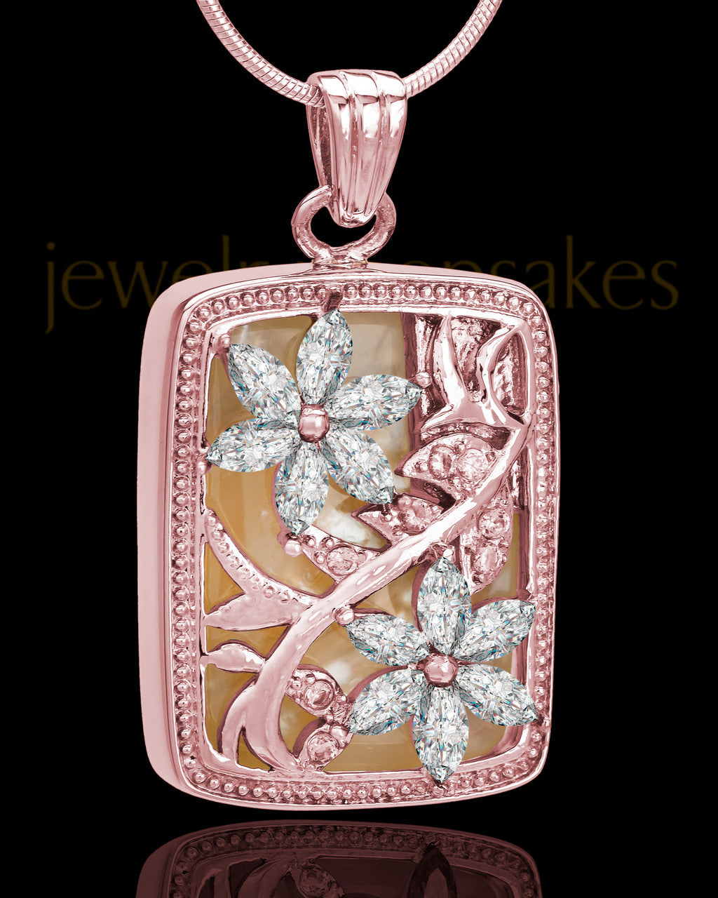 Rose Gold Clear Spring Garden Memorial Charm