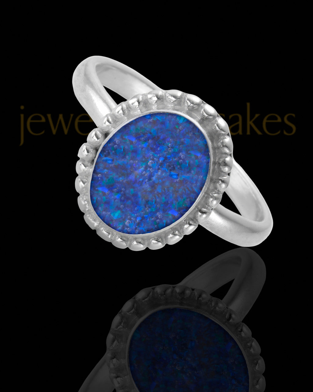 Ladies Carrollton Ocean Tide Opal Silver Ash Ring