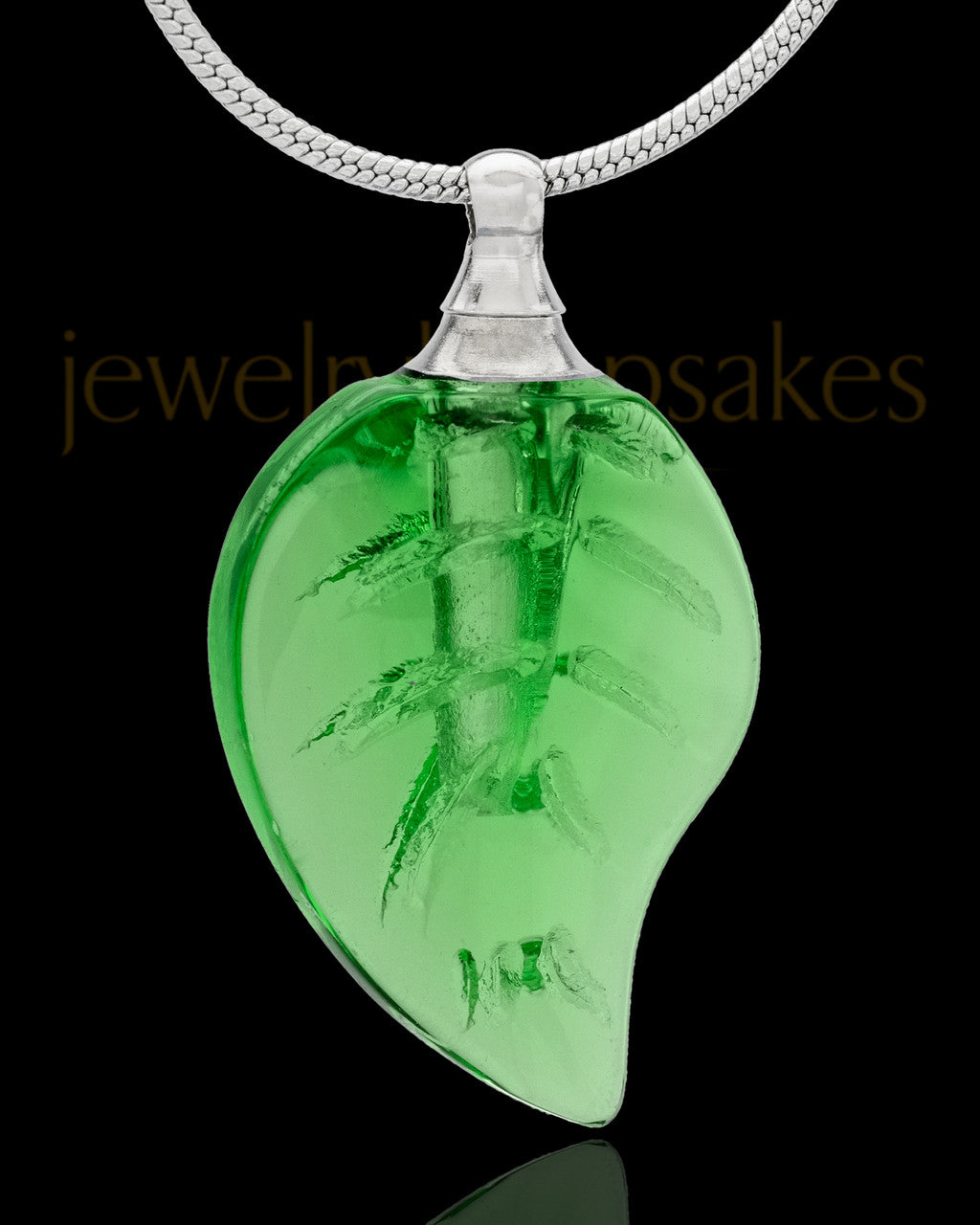 Urn Necklace Green Fall Glass Locket