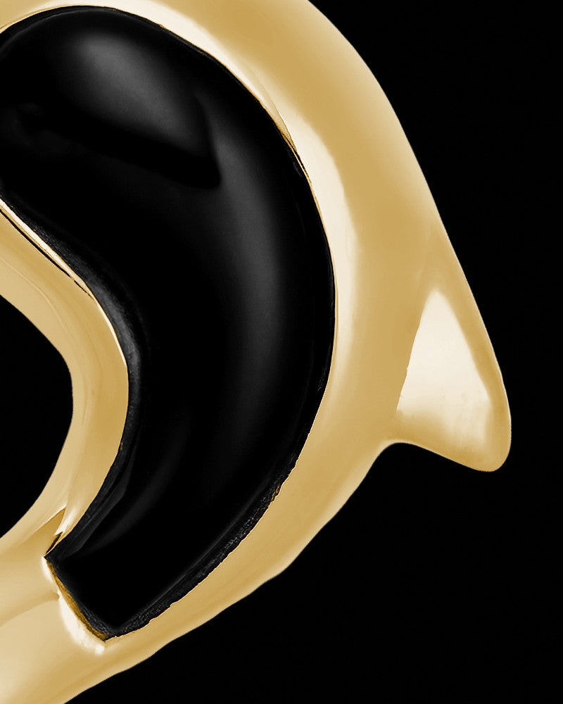 Jewelry Urn Gold Plated Black Dolphin Keepsake