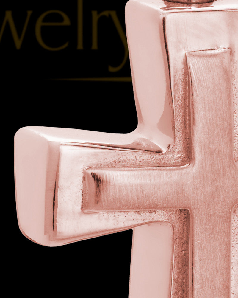 Urn Jewelry 14K Rose Gold Gold Two Cross Keepsake