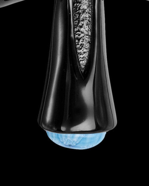 Black Plated Blue Adorn Cross Cremation Urn Pendant
