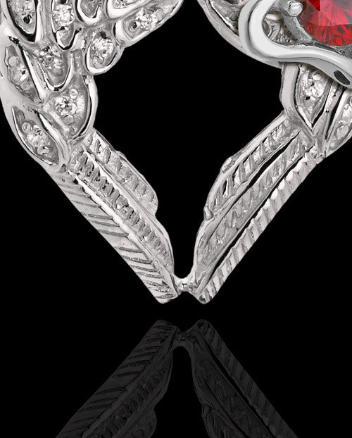 Winged Memories Sterling Silver Heart With Birthstone Cremation Pendant