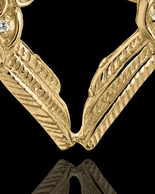 14K Gold Winged Memories Heart Keepsake Jewelry