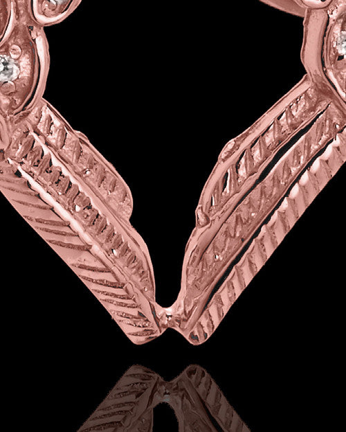 14K Rose Gold Winged Memories Heart Keepsake Jewelry