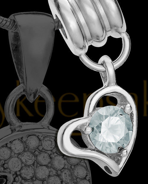 Add an April Birthstone Heart Silver