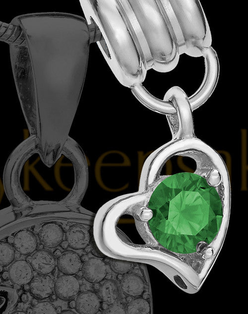 Add a May Birthstone Heart Silver