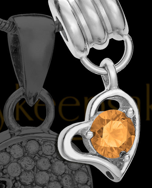 Add a November Birthstone Heart Silver
