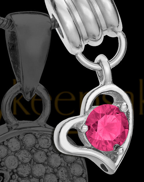 Add an October Birthstone Heart Silver