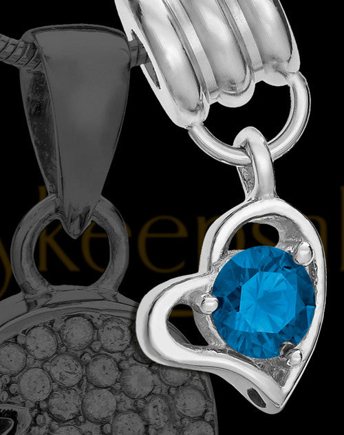 Add a September Birthstone Heart Silver