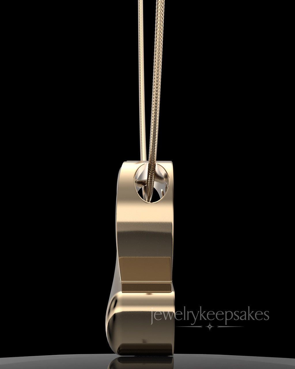 Solid 14k Gold Ribboned Heart Permanently Sealed Waterproof Remembrance Pendant