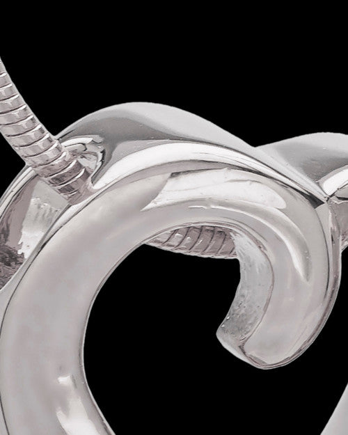 14K White Gold Ribboned Heart Remembrance Urn Pendant