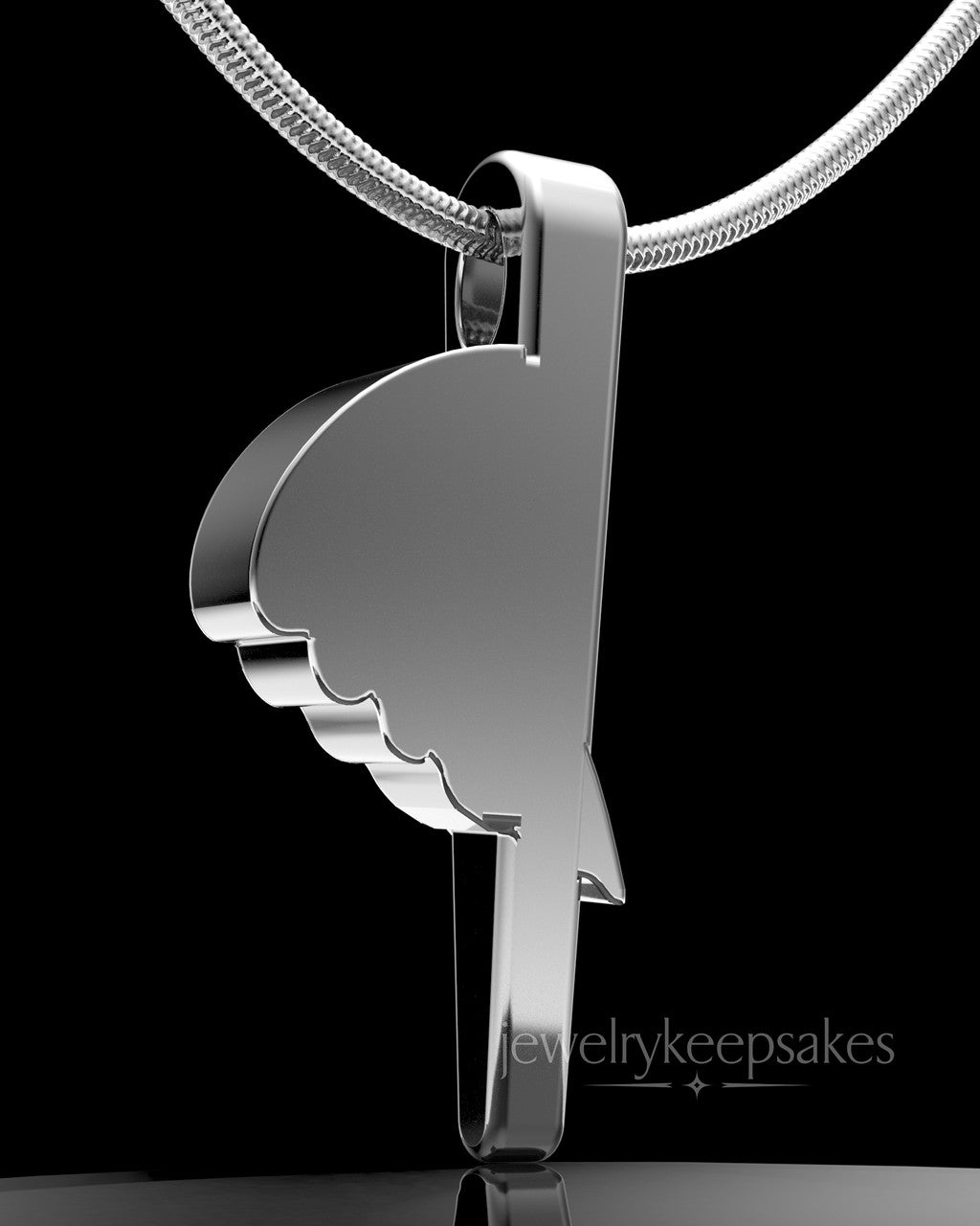 Solid 14k White Gold Grace Permanently Sealed Waterproof Cremation Pendant