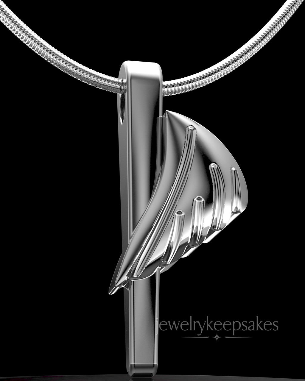Solid 14k White Gold Grace Permanently Sealed Waterproof Cremation Pendant