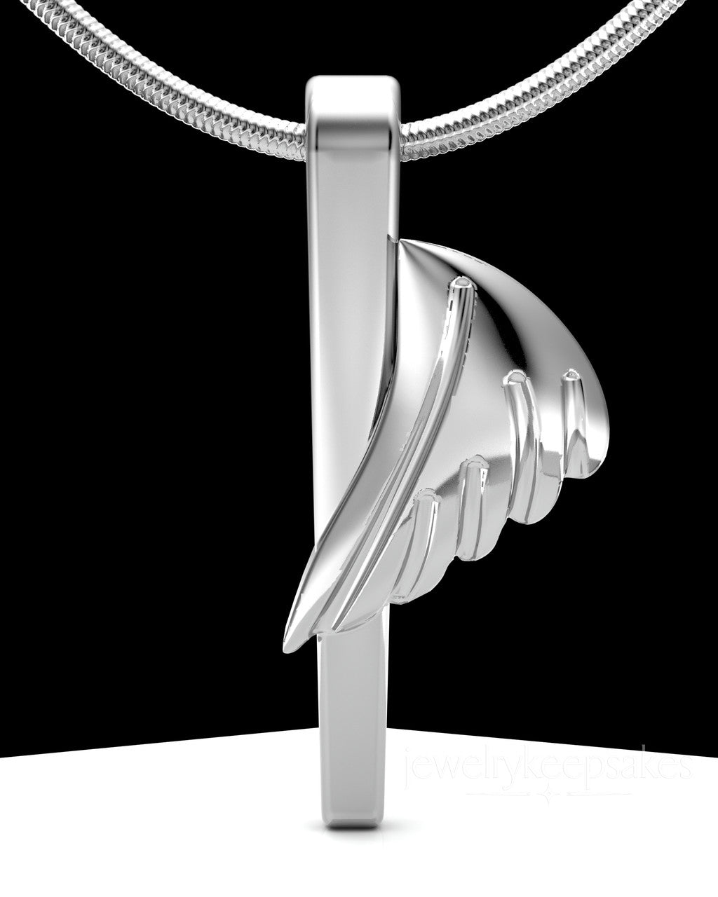 Solid 14k White Gold Grace Permanently Sealed Waterproof Cremation Pendant
