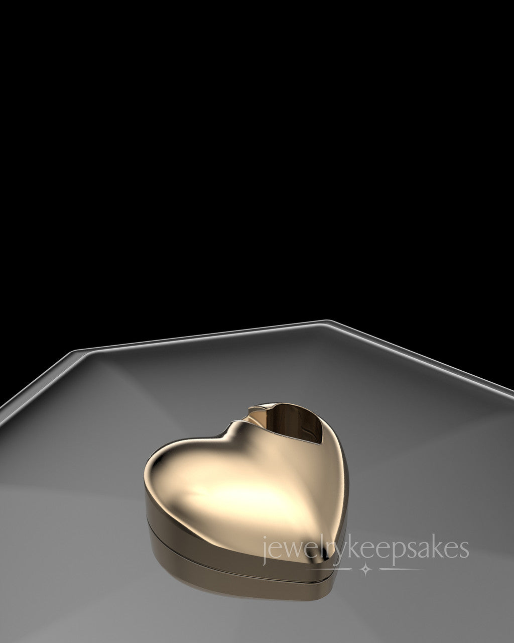 Solid 14K Gold Small Natural Heart Permanently Sealed Waterproof Cremation Pendant