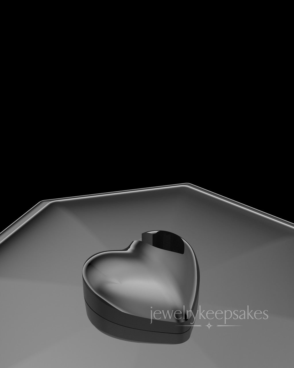 Black Plated Small Natural Heart Permanently Sealed Waterproof Cremation Pendant
