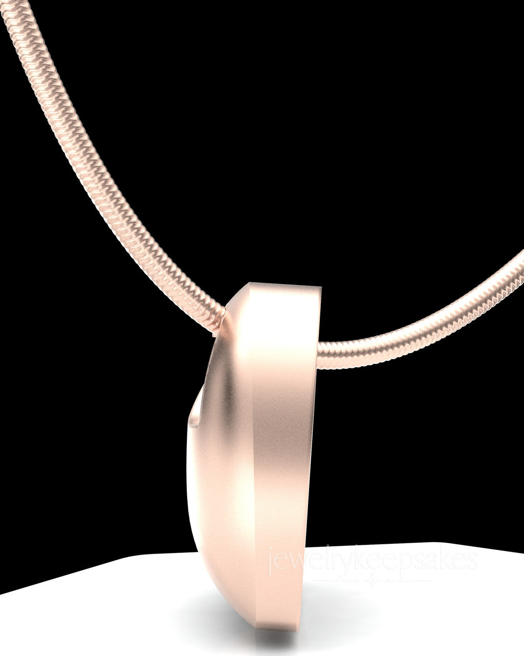 Rose Gold Plated Small Natural Heart Permanently Sealed Waterproof Cremation Pendant