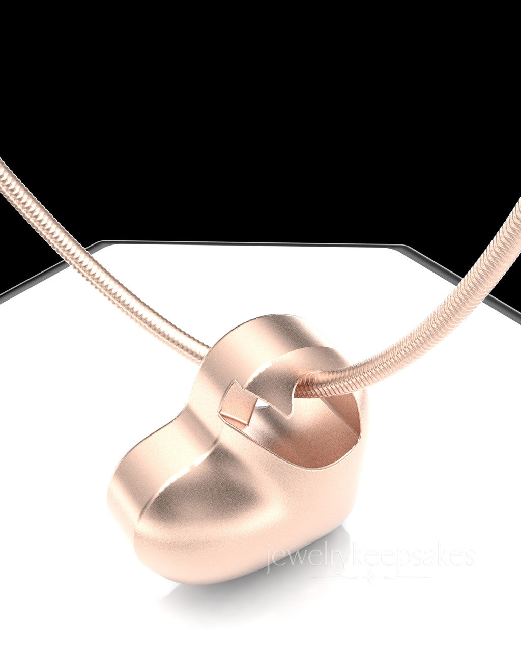 Rose Gold Plated Small Natural Heart Permanently Sealed Waterproof Cremation Pendant