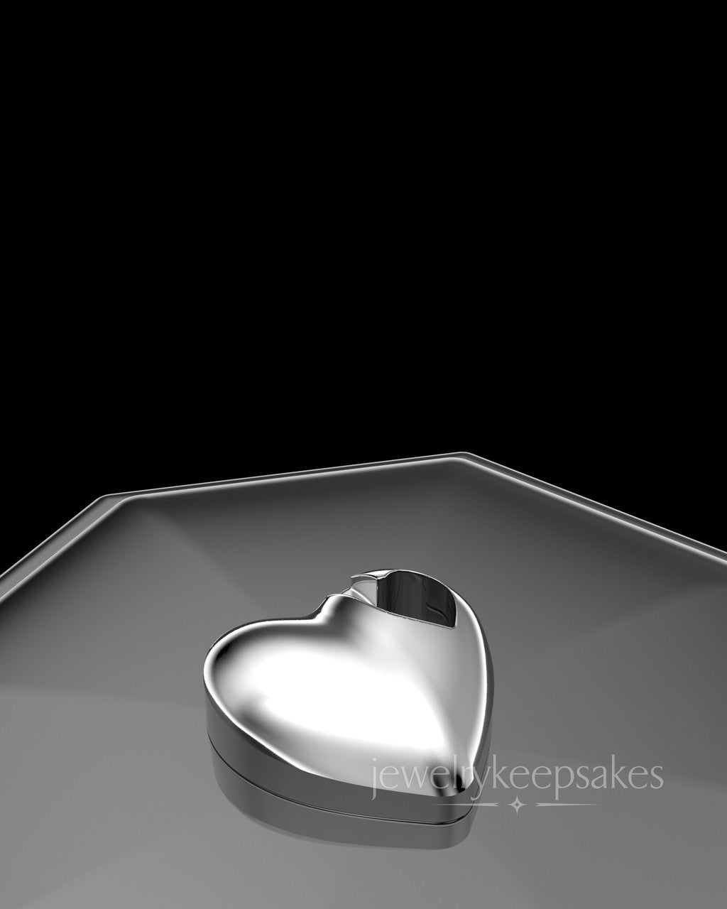 Solid 14K White Gold Small Natural Heart Permanently Sealed Waterproof Cremation Pendant