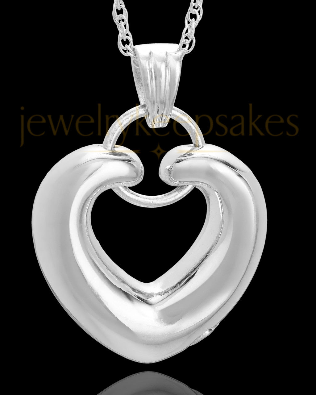 Cremation Keepsake 14K White Gold Loyalty Heart