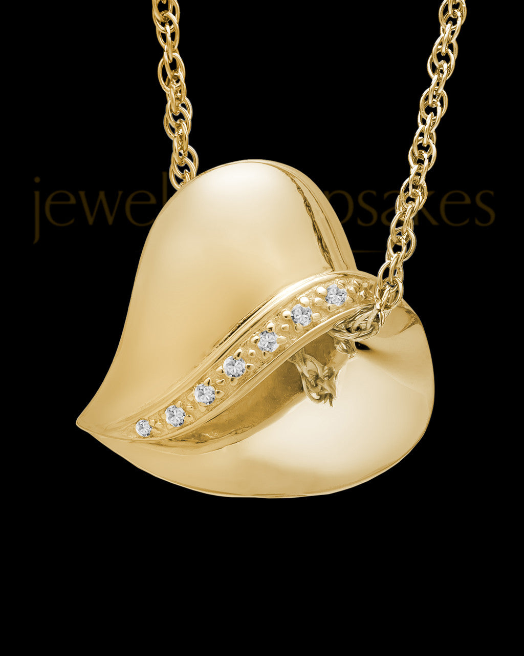 14k Gold Abiding Heart Cremation Keepsake