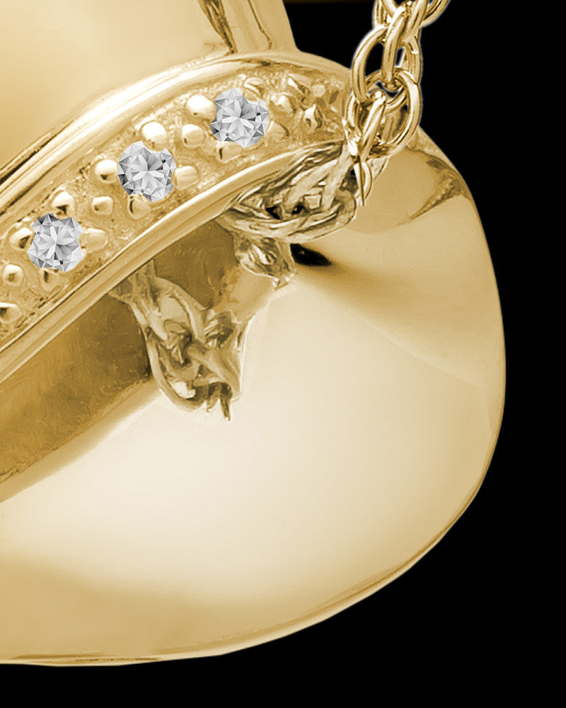 14k Gold Abiding Heart Cremation Keepsake