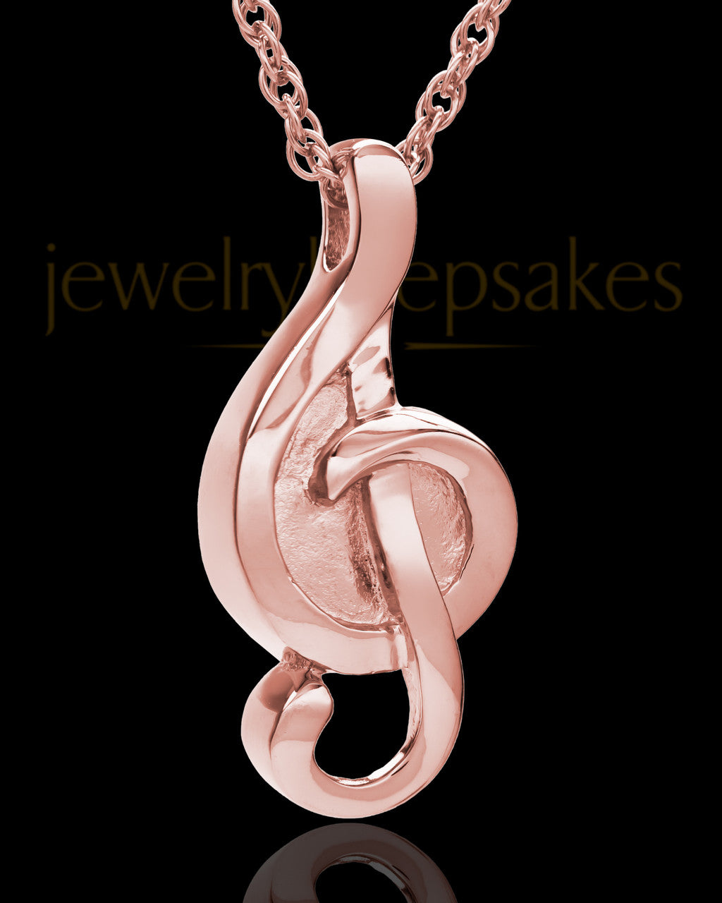 14K Rose Gold Music to My Heart Cremation Necklace