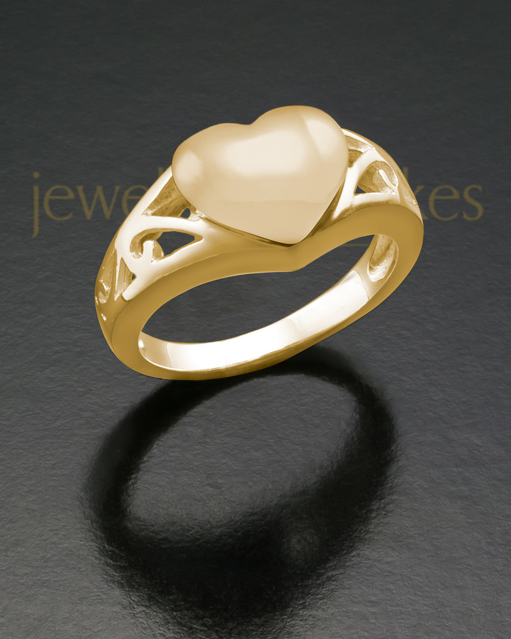 Ladies 14K Gold Filigree Heart Cremation Ring